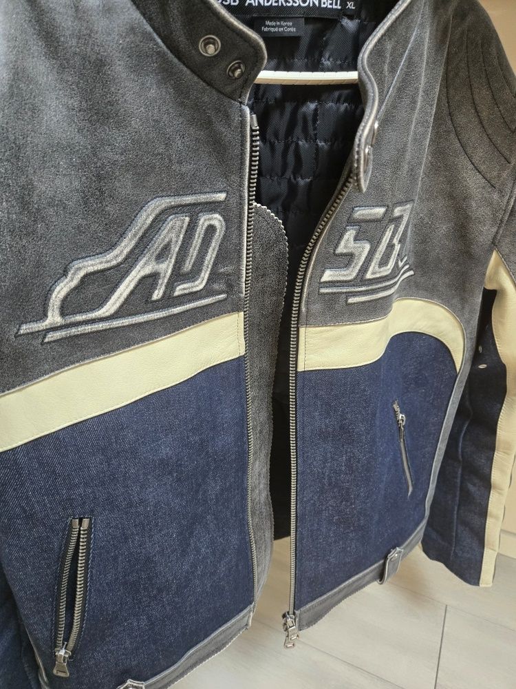 MUSINSA | ANDERSSON BELL 24 Racing leather jacket awa591m(BROWN)