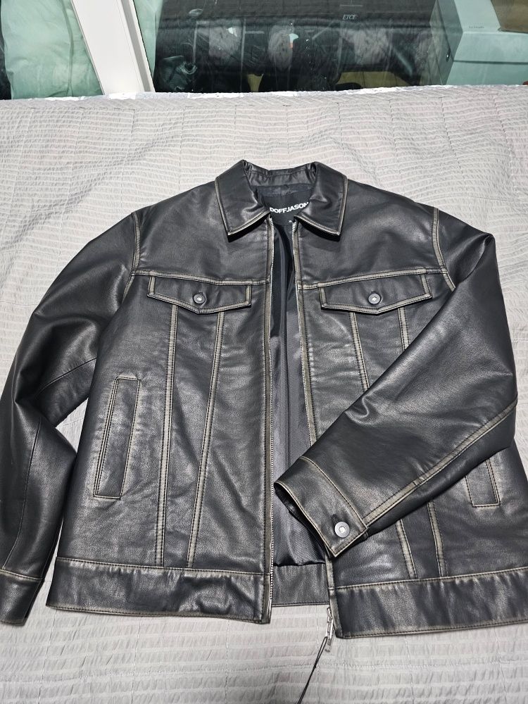 MUSINSA | DOFFJASON Washed leather trucker jacket