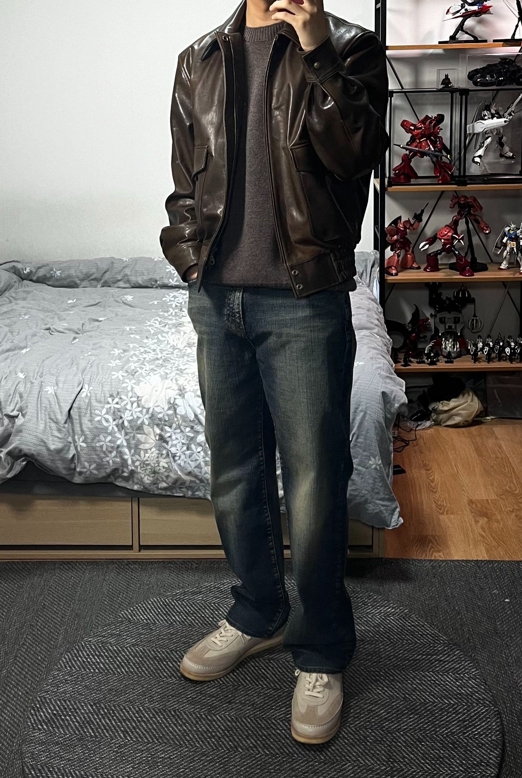 ★COOR★ Vegetable Leather A2 Jacket Black MUSINSA | COOR Vegetable Leather A-2 Jacket (Black)