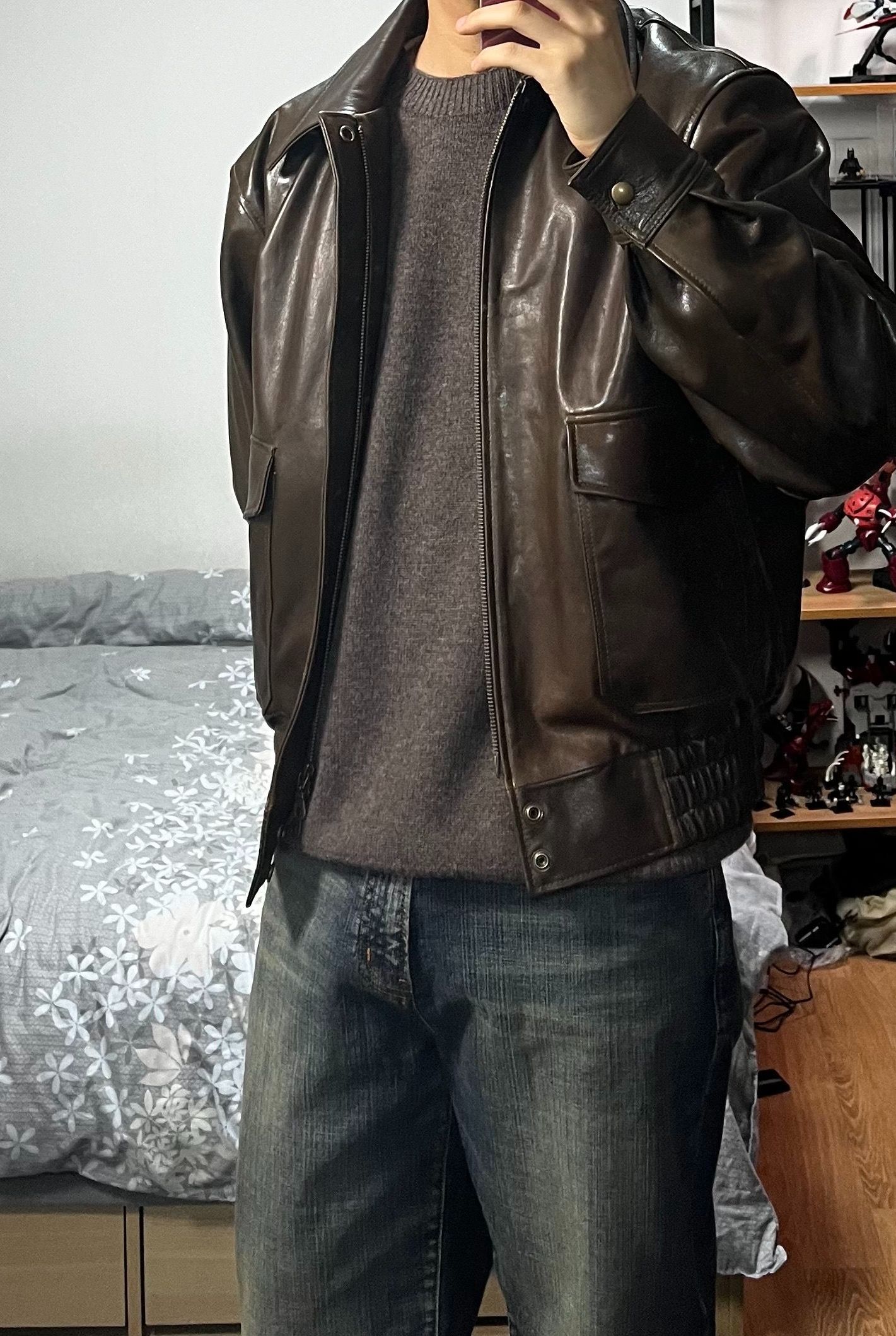 MUSINSA | COOR Vegetable Leather A-2 Jacket (Brown)