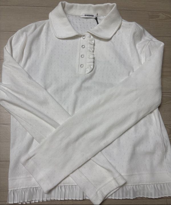 カットソー(長袖+七分) OHESHIO round collar frill long t-shirt MUSINSA公式 | OHESHIO round collar frill long t-shirt (white)
