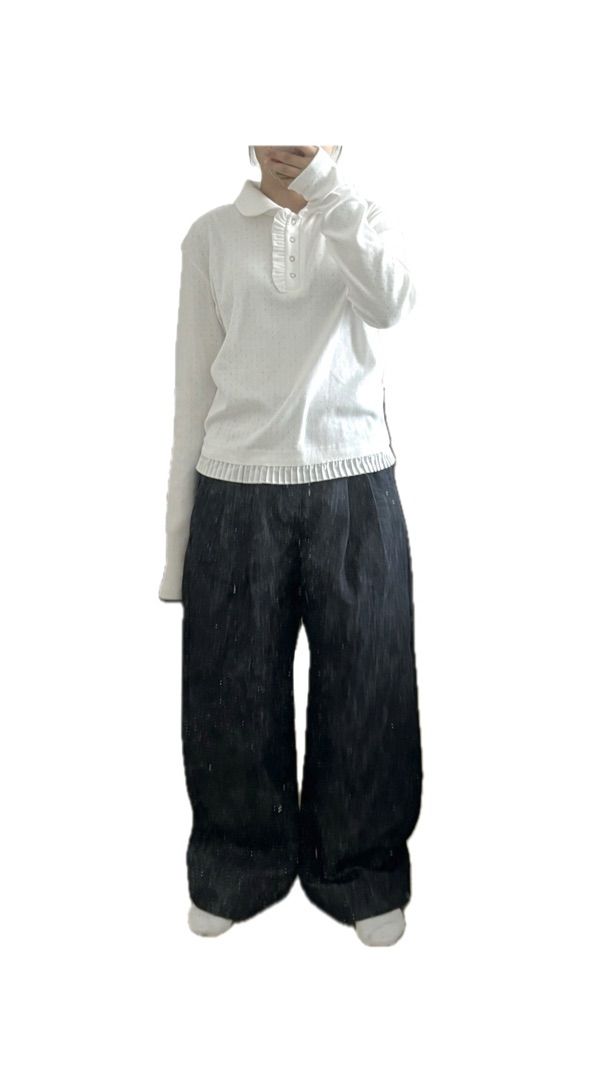 MUSINSA | OHESHIO round collar frill long t-shirt (white)
