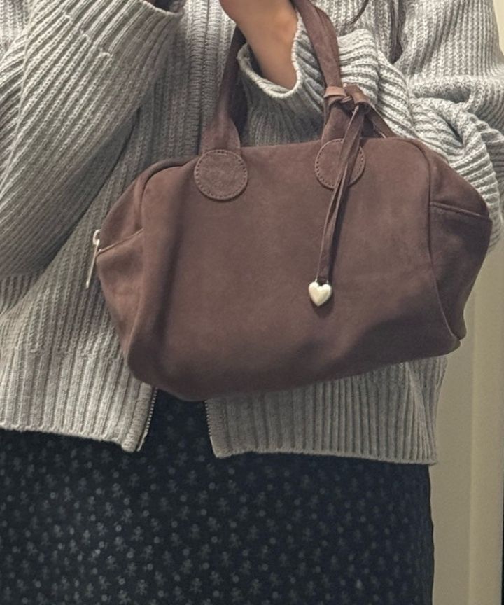 MUSINSA | MARGESHERWOOD SOFT BOWLING BAG_choco brown suede