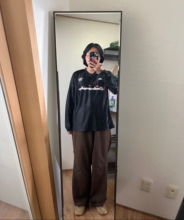 MUSINSA | Codegraphy (Women) Sporty Metal Jersey Long Sleeve_Black