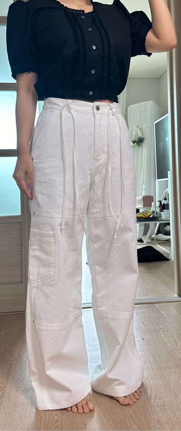 デニム・ジーパン DIAGONAL : 24SS / RIBBON STRAP POCKET DENIM (2COLORS) DIAGONAL