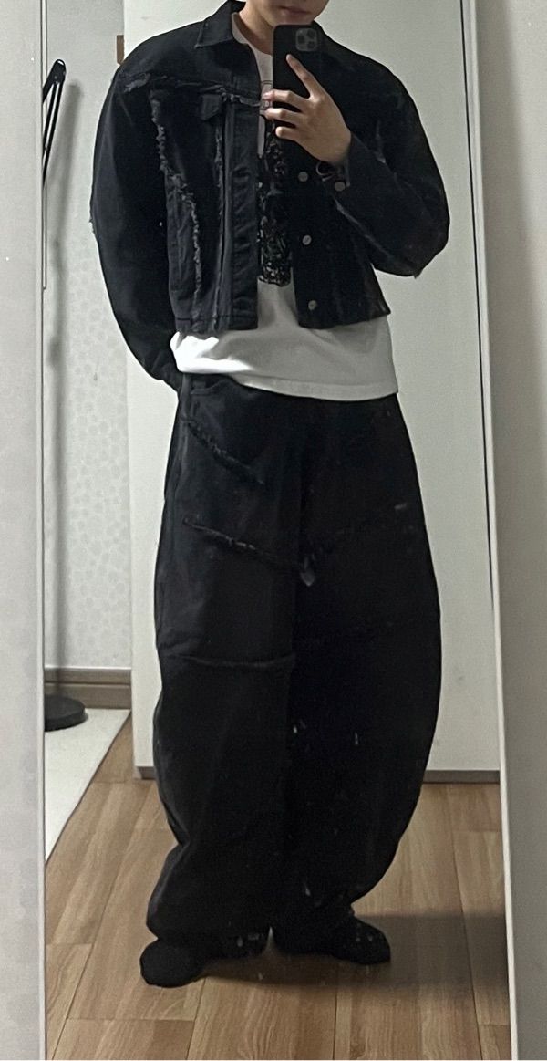 ★NOT4NERD★ Unisex_Cut Off Curved Denim Pants 2色 ☆NOT4NERD☆ Unisex_Cut Off Curved Denim Pants 2色