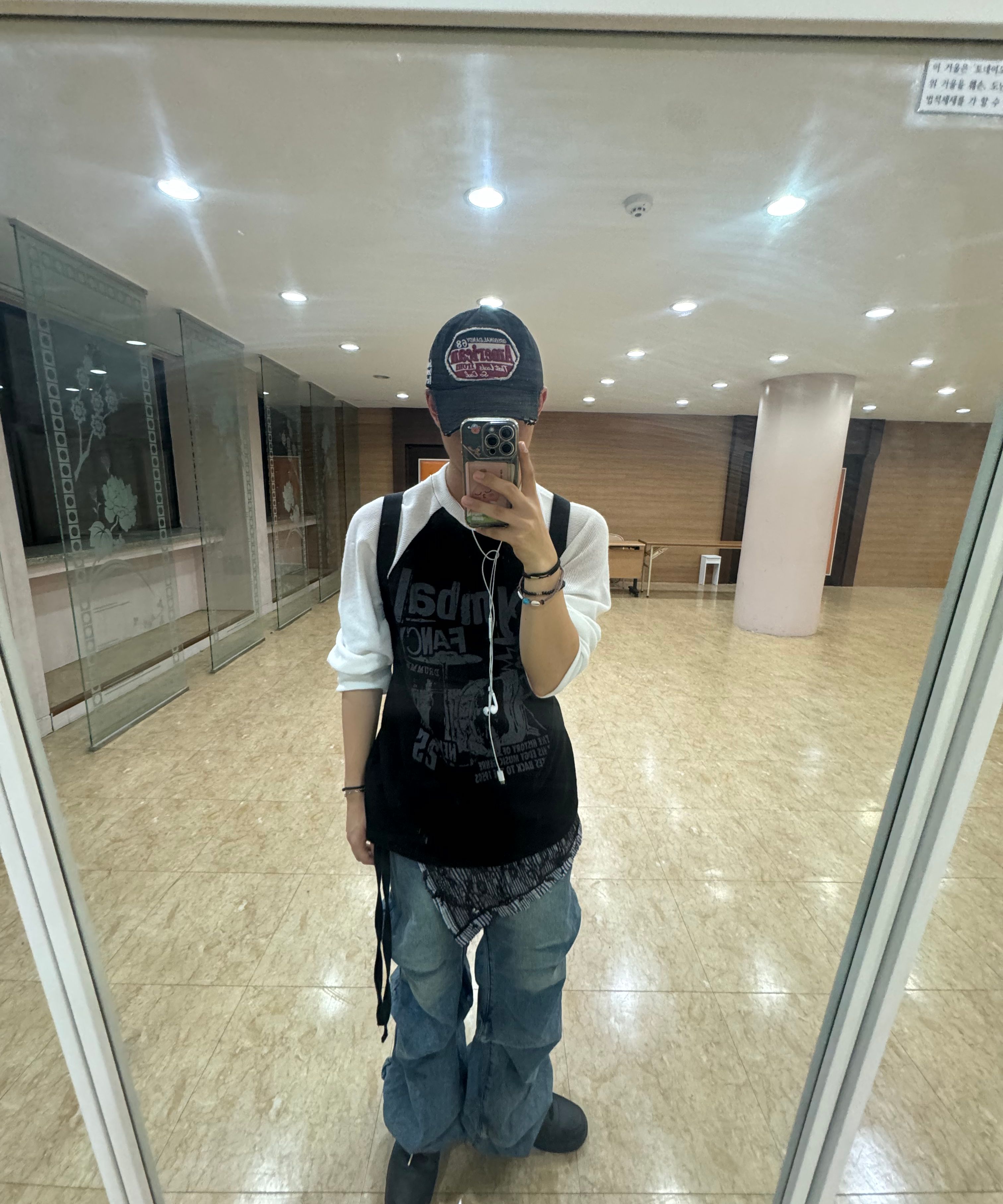 MUSINSA公式 | NOT4NERD Shirring Wide Leg Denim Pants - Deep Blue