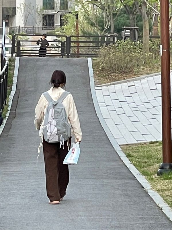 MUSINSA | WAI KEI Half String Nylon Backpack Gray