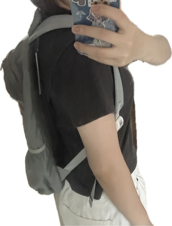MUSINSA | WAI KEI Half String Nylon Backpack Gray