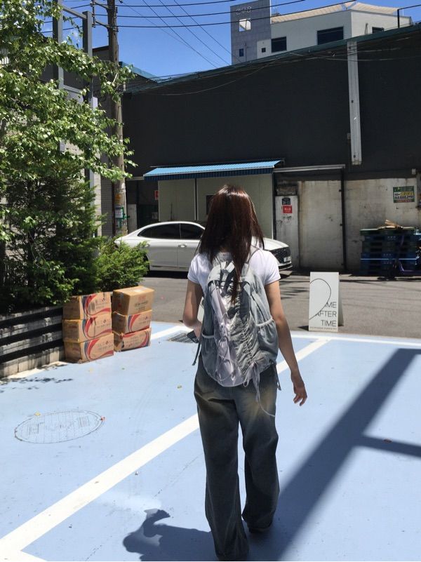 ★Wai Kei★ Half string nylon backpack beige YKBD01AC08-2 WAIKEI] HALF STRING NYLON BACKPACK ☆人気☆ (Wai Kei/バック