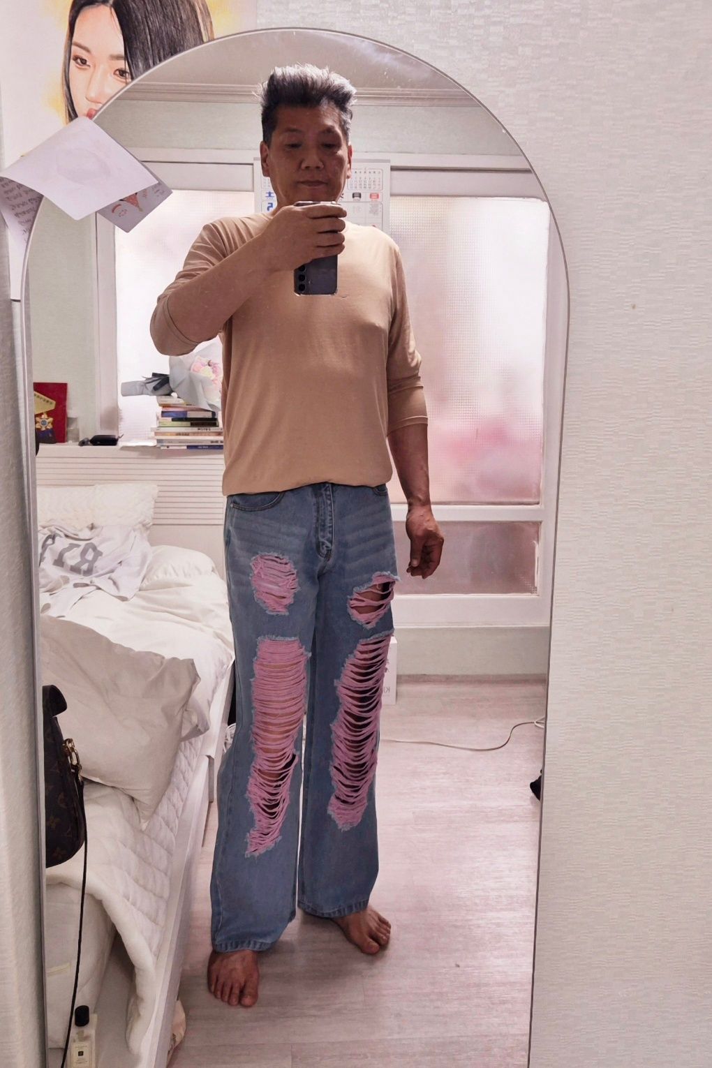MUSINSA | WAI KEI Color Destroyed Denim Pants Black