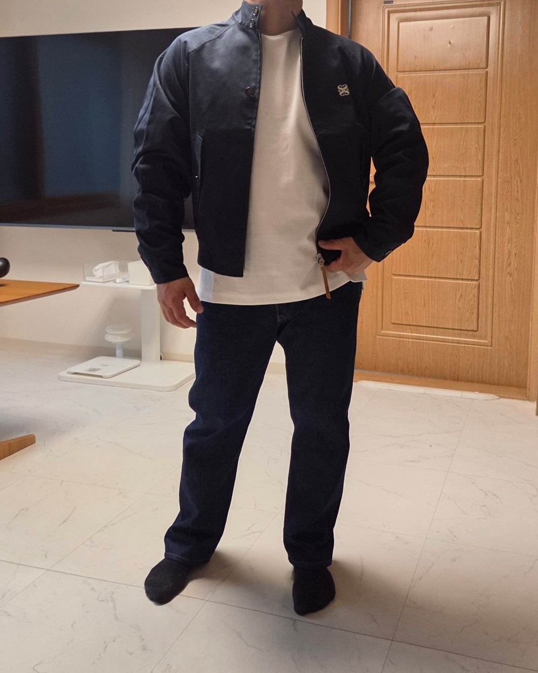 MUSINSA | SATUR Lecce Cotton Herrington Jacket Classic Navy