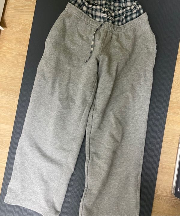 ★SCULPTOR★ Boxer Layered Sweatpants Melange Gray SC24S412N MUSINSA | SCULPTOR Boxer Layered Sweatpants Melange Gray