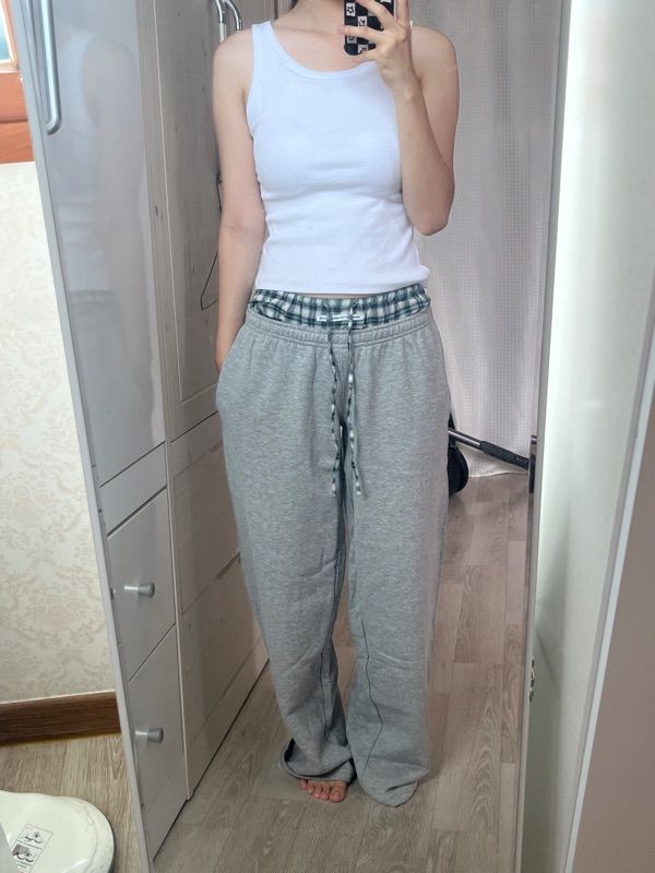 MUSINSA | SCULPTOR Boxer Layered Sweatpants Melange Gray