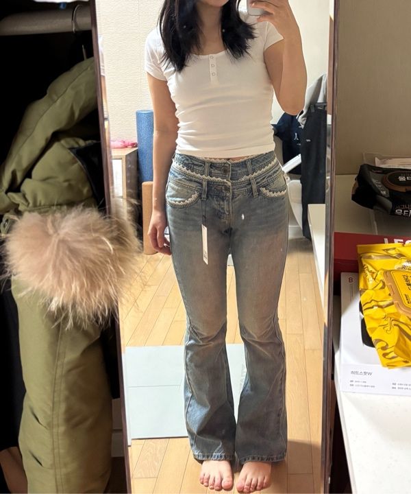 MUSINSA | SCULPTOR Double Waist Boots Cut Denim Mid Blue