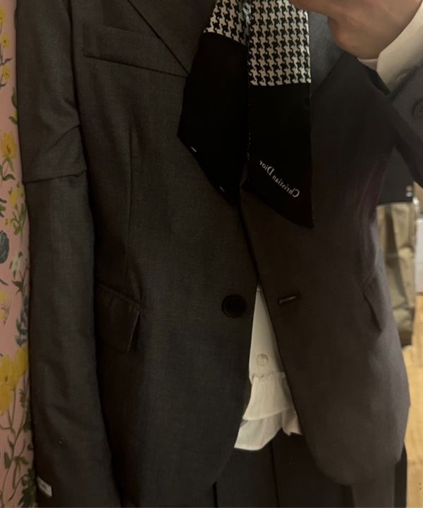 MUSINSA | CRANK Classic blazer & tie set_gray