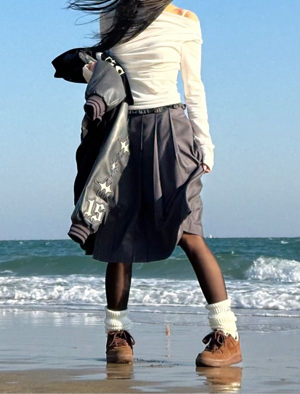 スカート crank / Frill pleated midi skirt_gray MUSINSA | CRANK Frill pleated midi skirt_gray