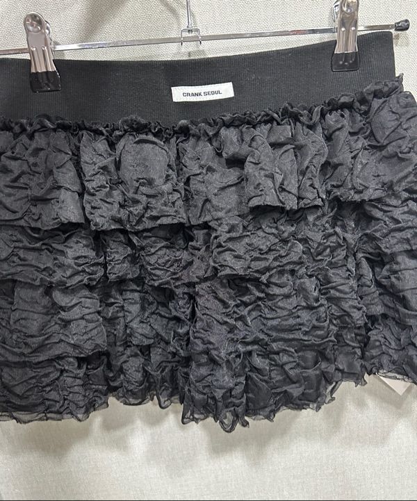 MUSINSA公式 | CRANK Cancan frill mini skirt_black
