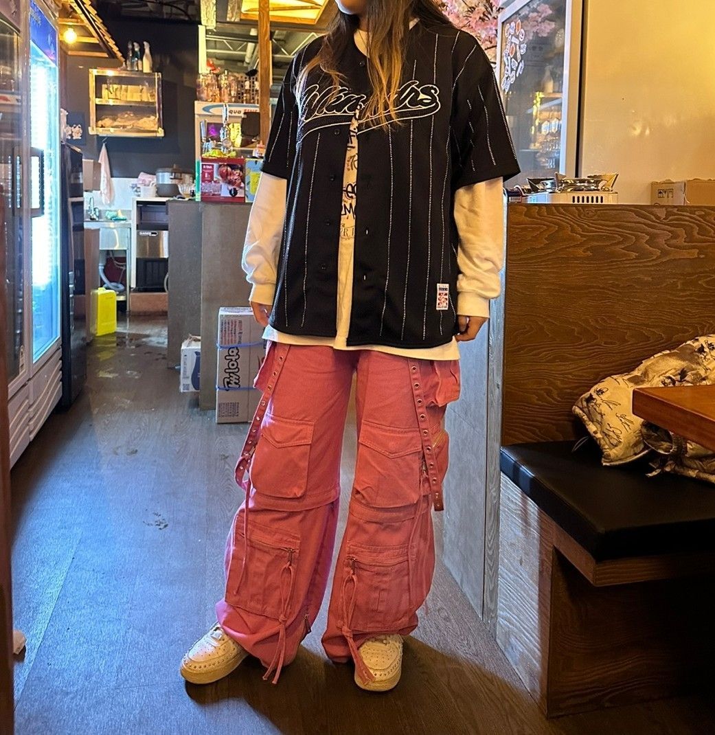 MUSINSA公式 | WKNDRS RHINESTONE BASEBALL JERSEY (BLACK)