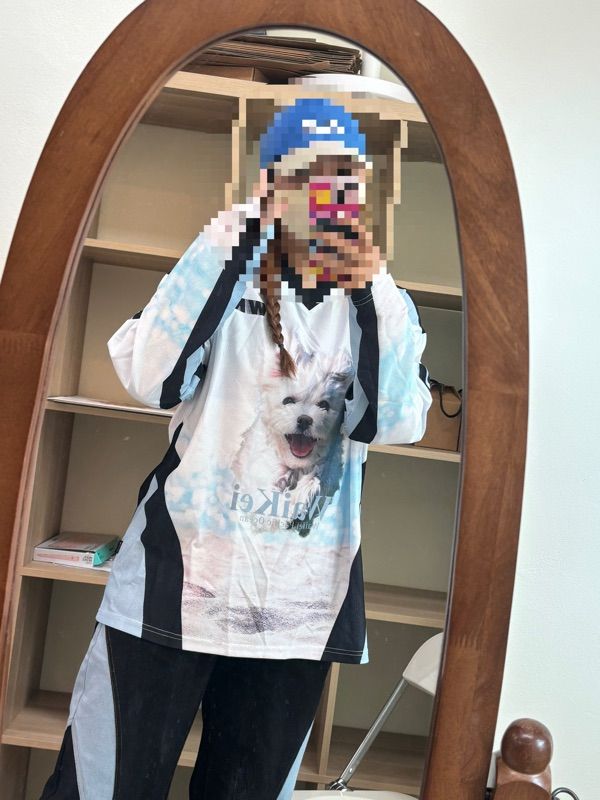 ★Wai Kei★ MY HAPPY IS Long Sleeve T-Shirt Navy YKBE01TS10- MUSINSA | WAI KEI Maltese Cloud Mesh Jersey Long Sleeve T