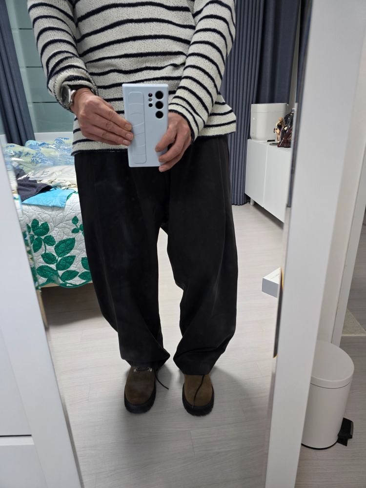 パンツ MURPHH Brown Stripe Slacks MUSINSA公式 | NOUN wide tapered pants (dark brown)