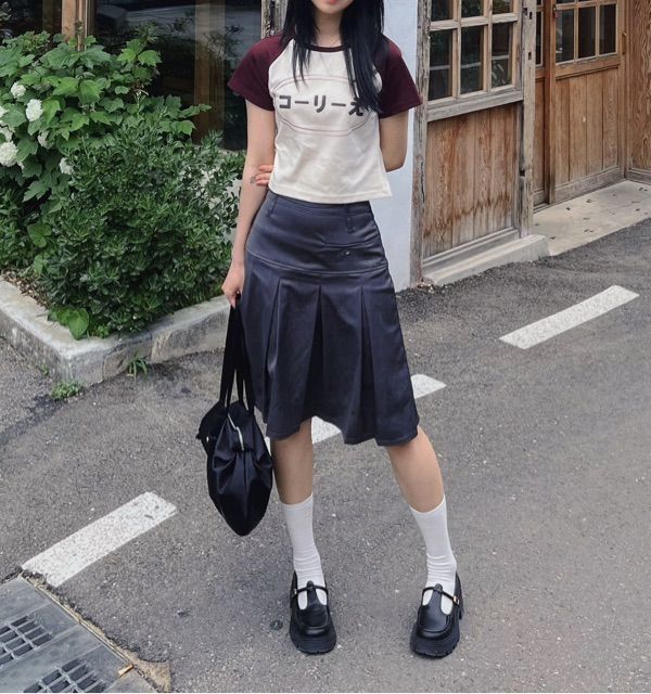☆FANCY CLUB☆FORMAL BUTTON PLEATS MIDI SKIRT FANCY CLUB】FORMAL BUTTON PLEATS MIDI SKIRT | OUR BRAND