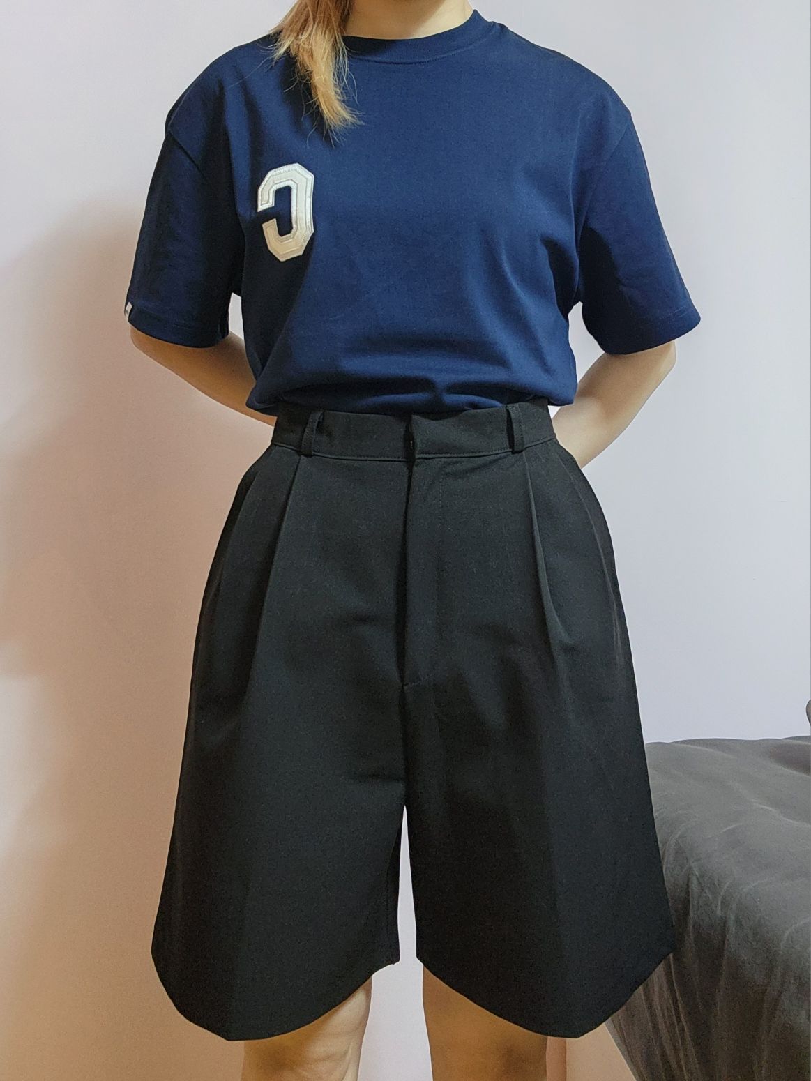 MUSINSA公式 | COVERNAT Shine C logo t-shirt navy