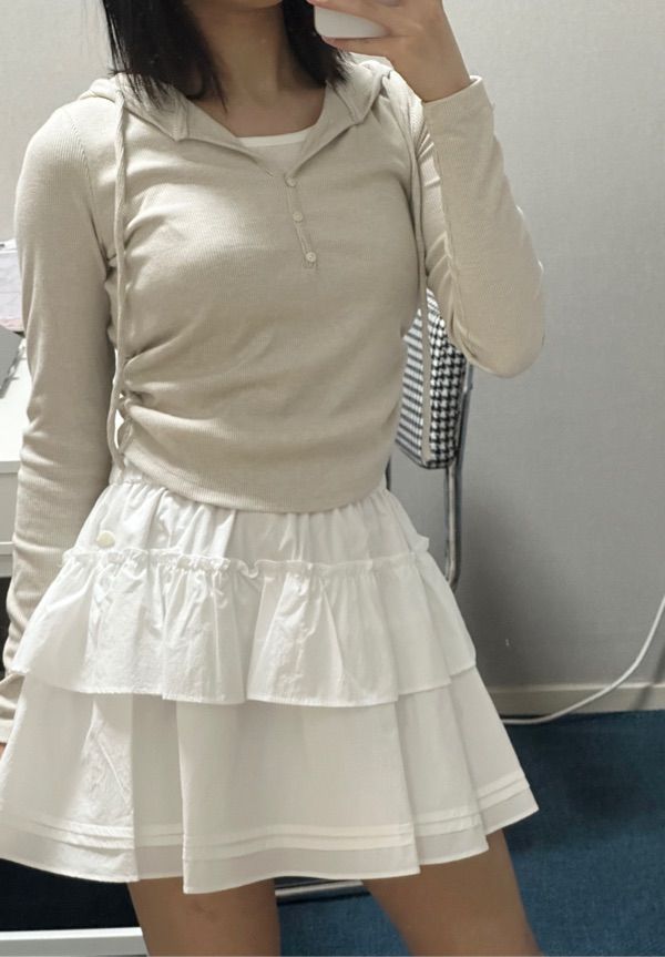 [SOMEWHERE BUTTER]★Cancan shirring mini skirt MUSINSA | SOMEWHEREBUTTER Cancan shirring mini skirt - ivory