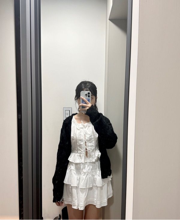 MUSINSA | SOMEWHEREBUTTER Cancan shirring mini skirt - ivory