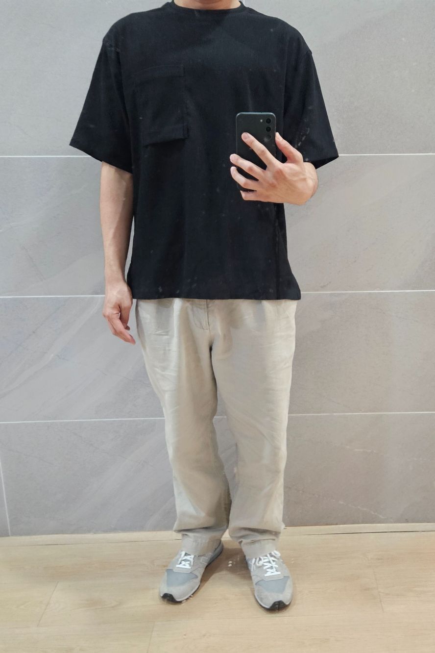 Tシャツ・カットソー *MUSINSA STANDARD* Crinkle Oversized Woven T-Shirt Dark Grey MUSINSA | MUSINSA STANDARD Crinkle Oversized Woven T-Shirt