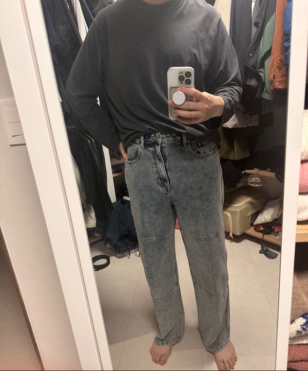 MUSINSA公式 | MUSINSA STANDARD Paneled knee wide denim pants