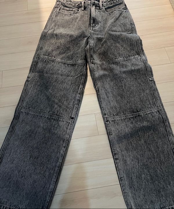 ★MUSINSA STANDARD★ Panelled Knee Wide Denim Pants Acid Blu MUSINSA公式 | MUSINSA STANDARD Paneled knee wide denim pants
