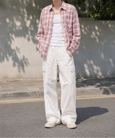 MUSINSA | SETUP-EXE OVER CHECK SHIRT / PINK