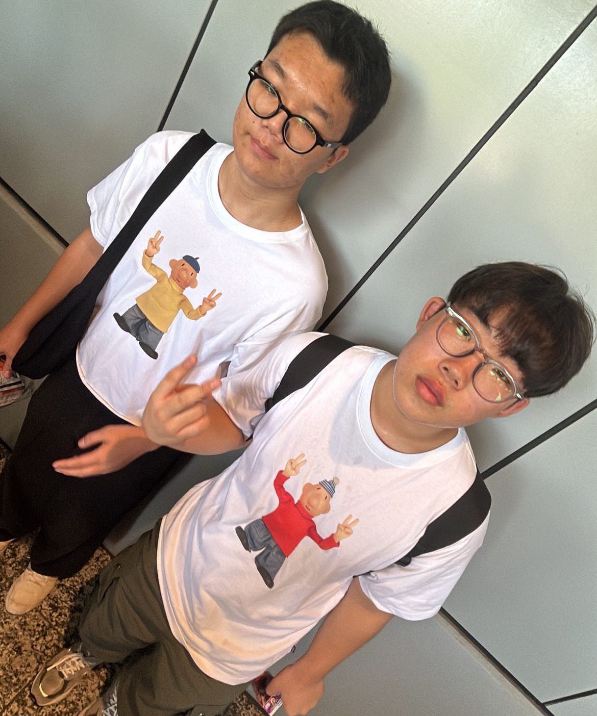 MUSINSA公式 | LAUGHER [PAT&MAT] Motion Matte T-shirt. - White