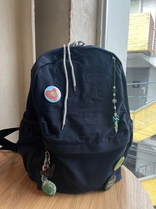 MUSINSA公式 | HOODHOOD HD Logo Applique Backpack Brown