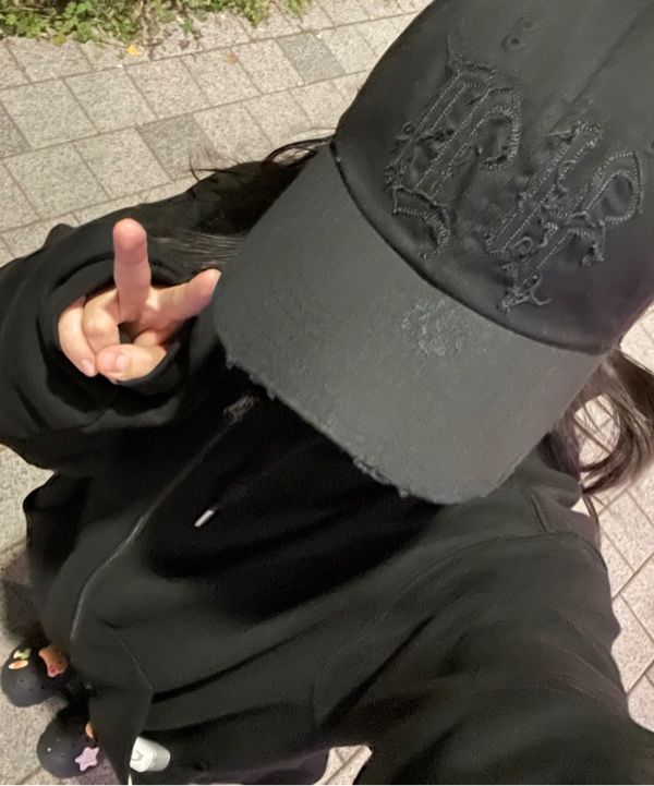 MUSINSA | HOODHOOD HD applique damage ball cap brown