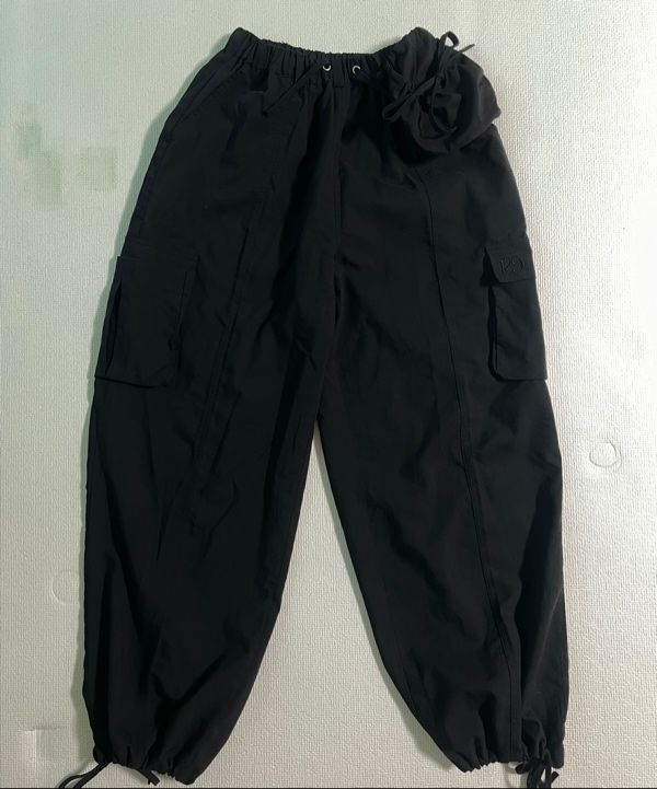 MUSINSA | ILLIGO Shirring open pocket cargo pants black