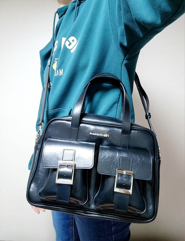 【FILLINTHEBLANK】PK Middle Shoulder Bag (glossy)(turqoise) FILLINTHEBLANK