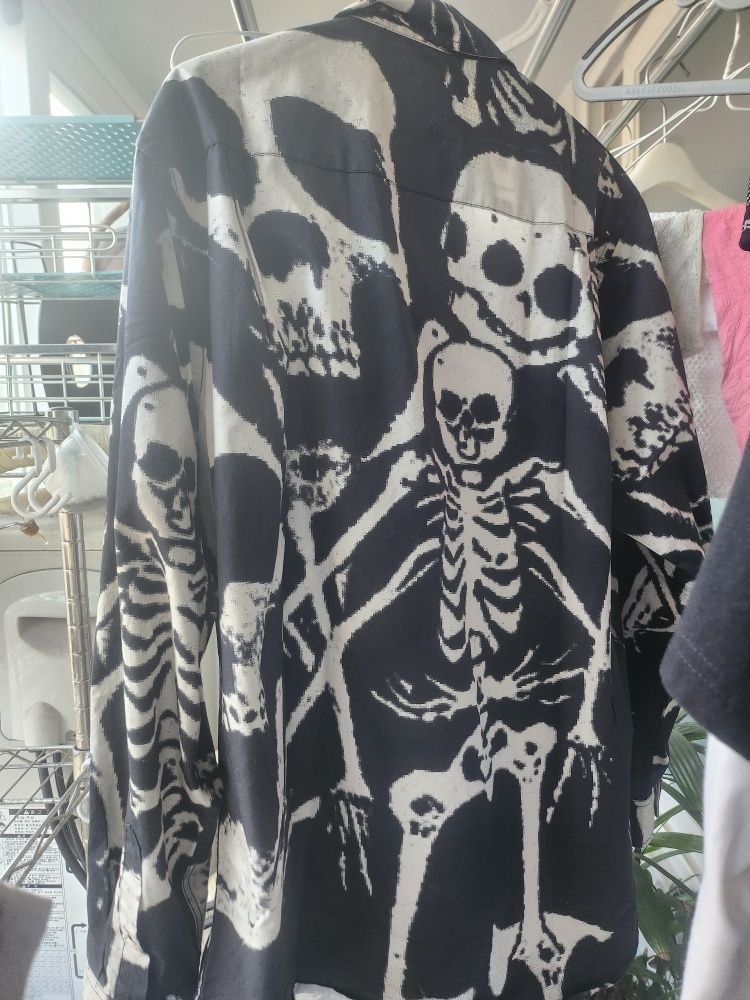 MUSINSA | thisisneverthat Skeletons Shirt Washed Black