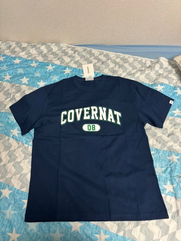 MUSINSA | COVERNAT arch logo t-shirt navy