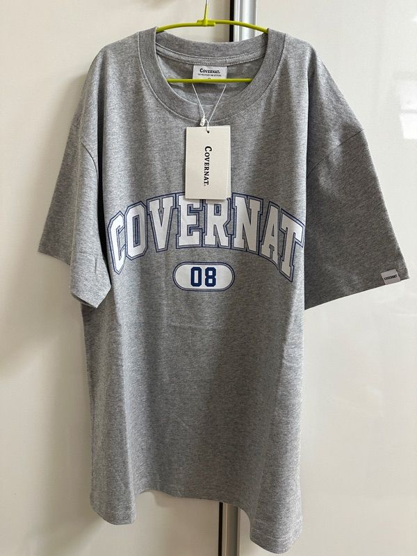 MUSINSA | COVERNAT Arch Logo T-Shirt Melange Gray