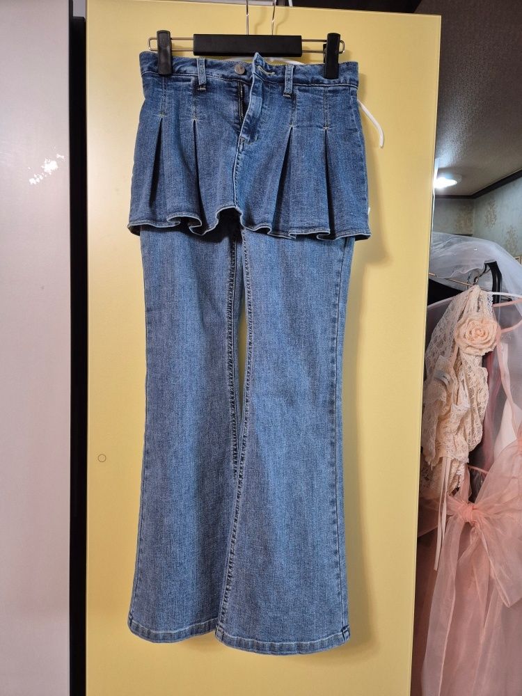 MUSINSA公式 | YOUHEE DENIM SKIRT PANTS SKY BLUE