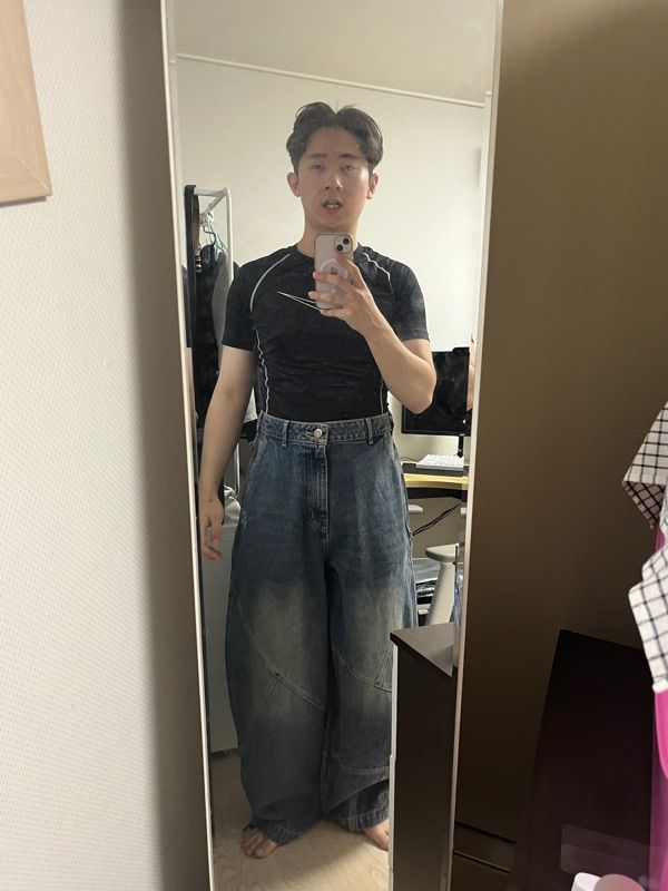【U LAN】Inport Rivet Balloon Denim Pants U LAN (ユーラン) - インポートリベットバルーンデニムパンツ