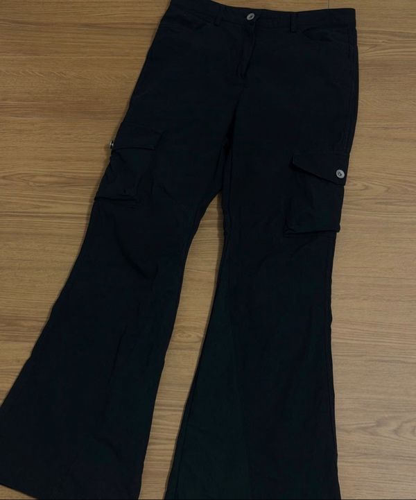 MUSINSA | MISEKI SEOUL Pocket cargo bootscut pants BLACK