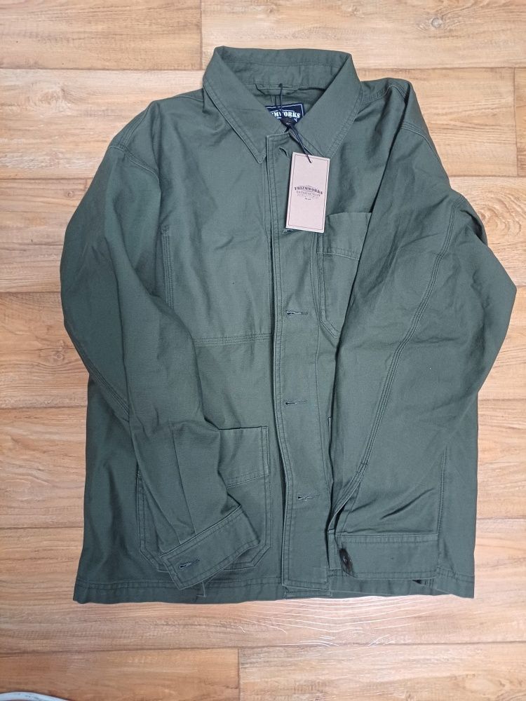 MUSINSA | FRIZMWORKS BACKSATIN FRENCH WORK JACKET _ OLIVE