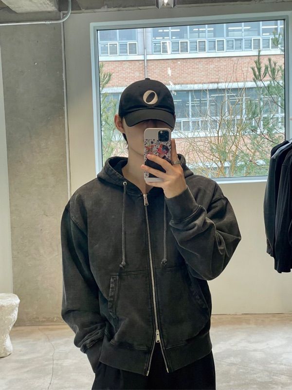【COOR】 Garment Dying Essential Hoodie Sweatshirt / 追跡付 MUSINSA | COOR Garment Dying Essential Hood Zip-Up (Washed