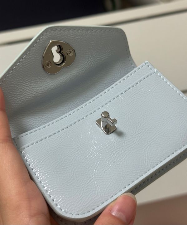 ★lemasque★ Heartlock Compact Business Card Holder Sky Blue MUSINSA | LEMASQUE Heart Lock Compact Business Card Wallet