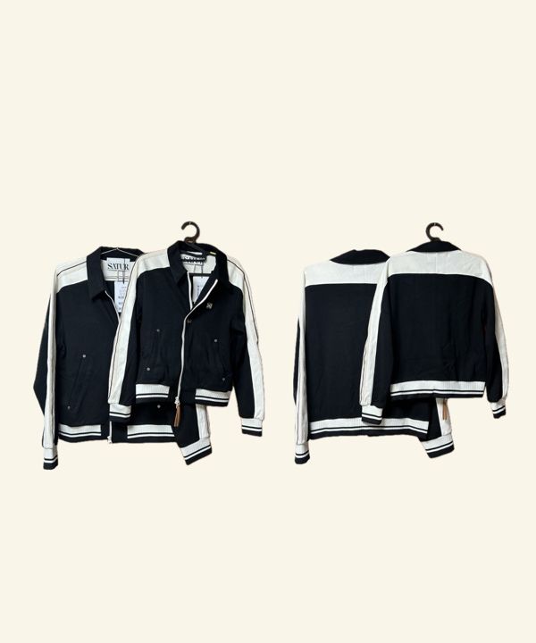 MUSINSA公式 | SATUR Lawton collar track zip-up jacket caviar