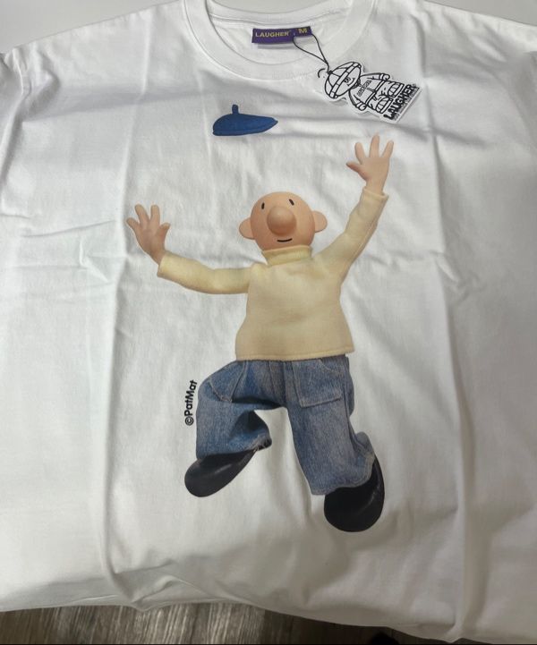 MUSINSA公式 | LAUGHER [PAT&MAT] Wow, pat T-shirt. - White