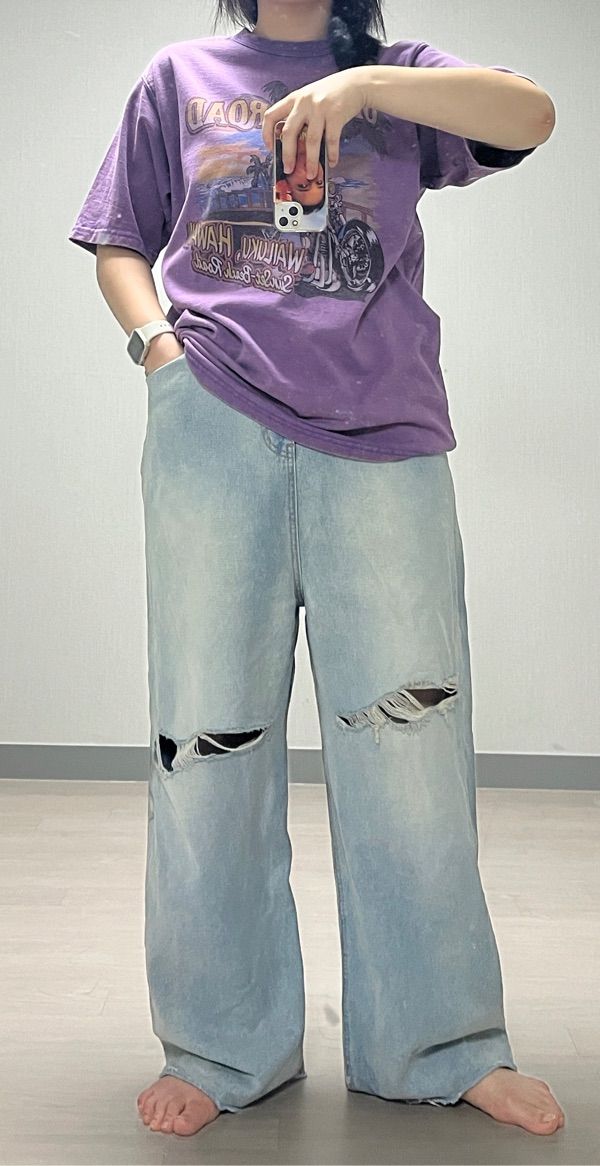 ◆UNKNOWN PLANET◆ Side belted destroyed wide denim pants li MUSINSA | UNKNOWN PLANET side belted destroyed wide denim